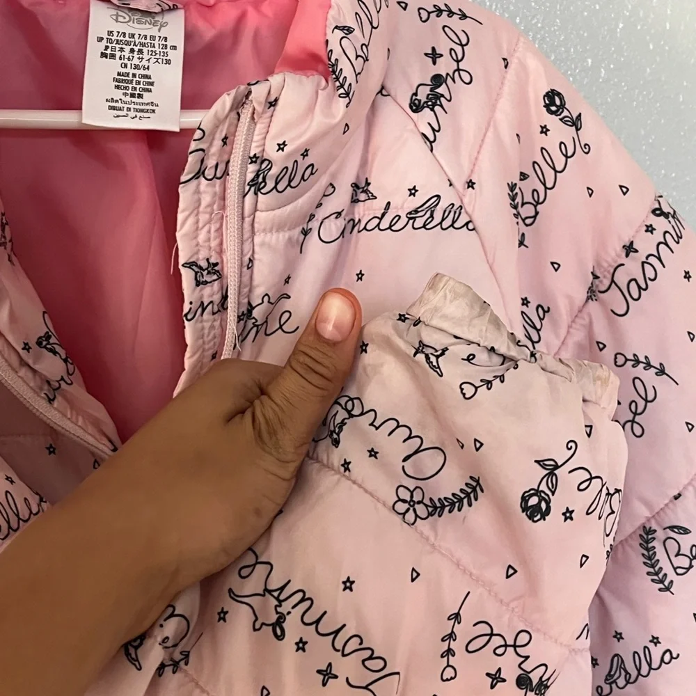 Disney Pink Puffer Jacket with Script Design - Picture 5 of 5